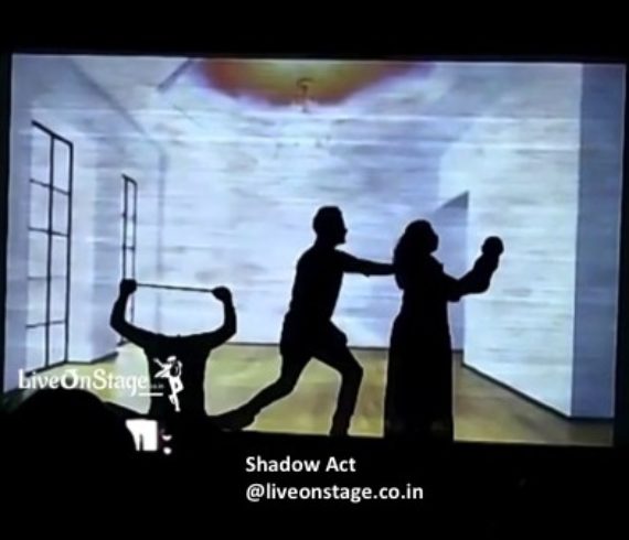 Shadow Act, Shadow Projection Act, Shadow Projection Theme Act, Live On Stage, Live On Stage Entertainment, Interactive Act, Stage Performance, Innovative Act