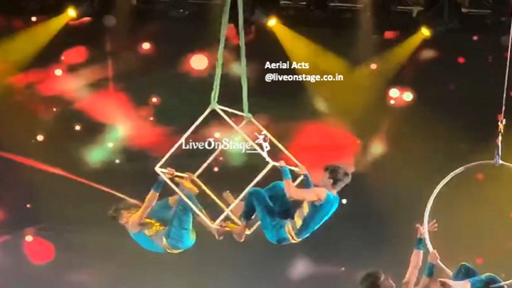 Aerail Acts, Aerial Silk, aerial hoop, aerial cube, aerial triangle, Aerial group act, stimts circus performer, circus artists, Stage shows