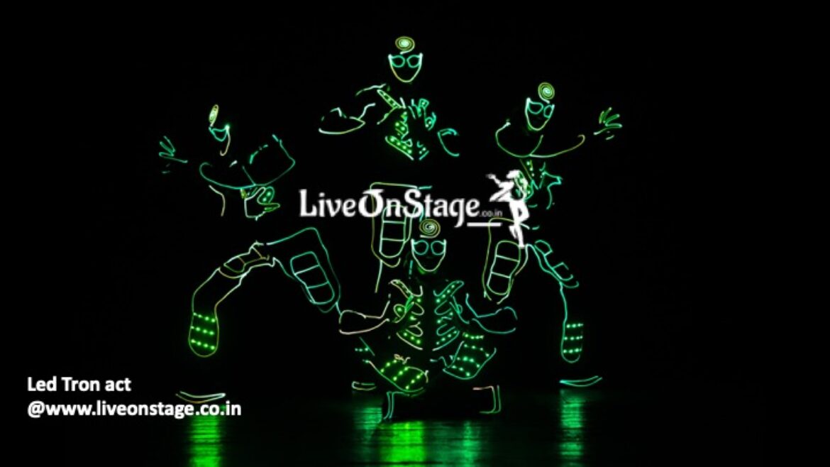led tron act, light act, interactive act, liveonstage, stage shows, led fire act